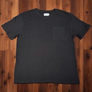 Melrose Place Black Front Pocket Tee – Minimalist Streetwear/Preppy‎ Style